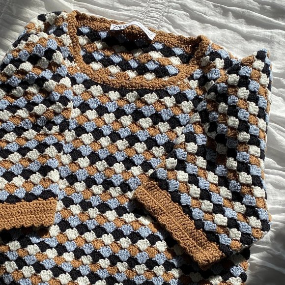 ZARA CROCHET SWEATER TRF - Picture 1 of 6